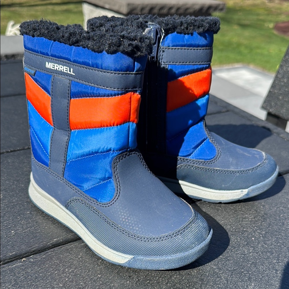 Merrell Kids Blue and Orange Rain & Snow Boots